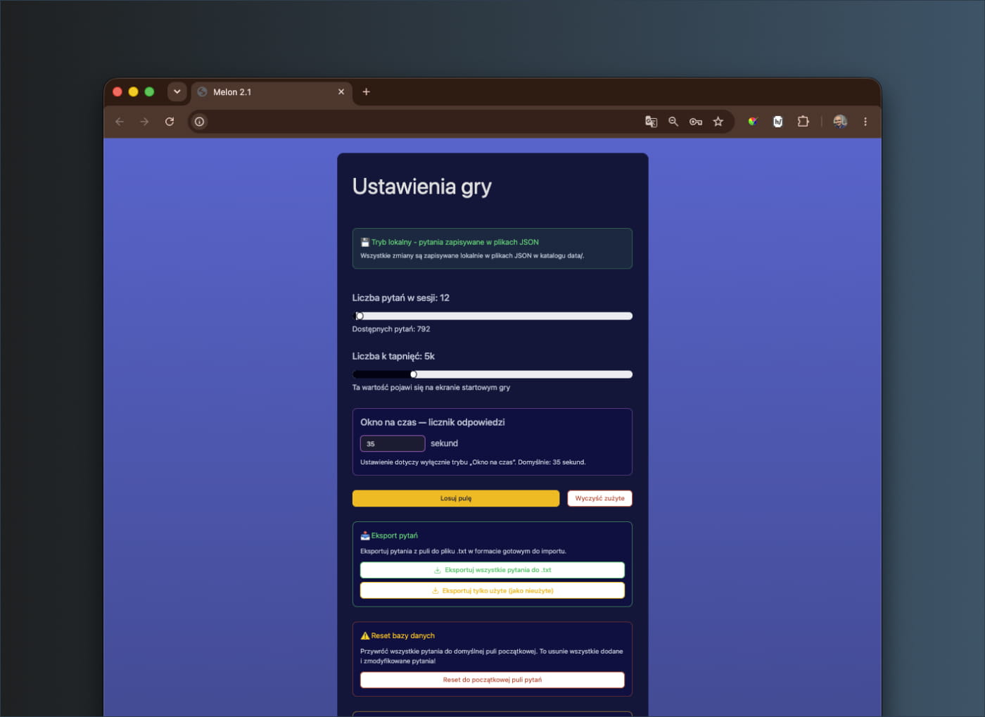 Ustawienia systemu (vibe coding)