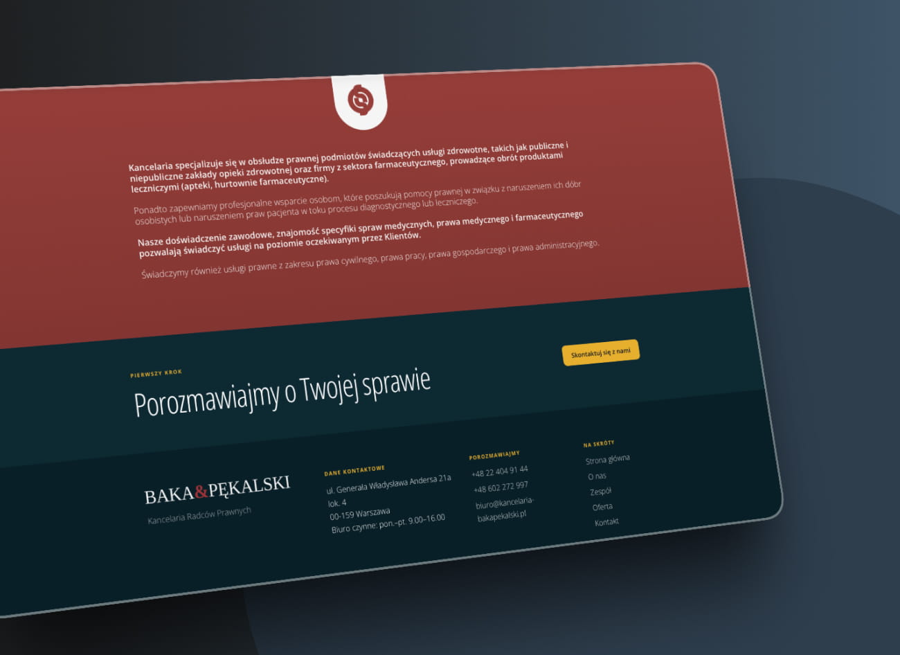 Strona internetowa kancelarii radców prawnych