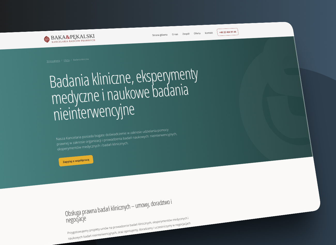 Strona internetowa kancelarii prawnej