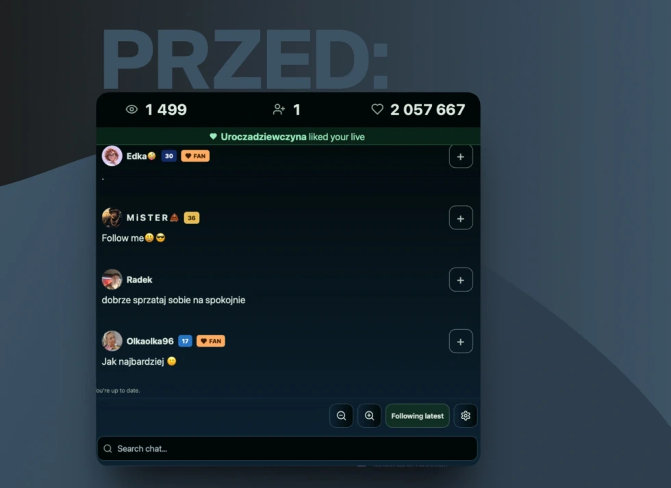 Produkt (aplikacja) przed redesign