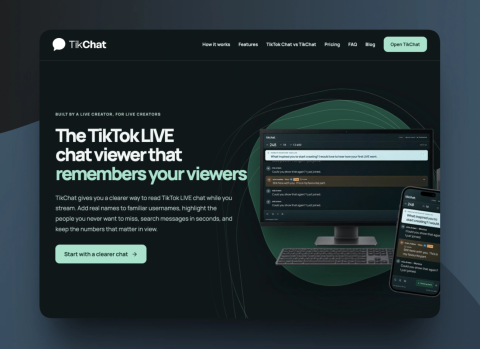 Redesign produktu SaaS - TikChat